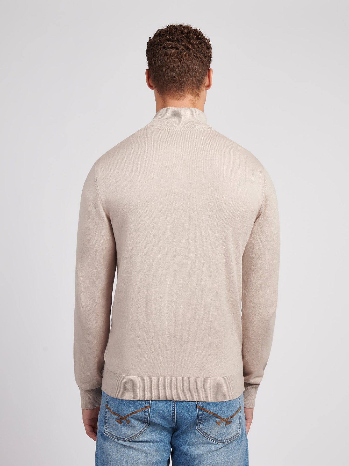 Męskie bawełniane lejek szyi 1/4 zip w atmosferze