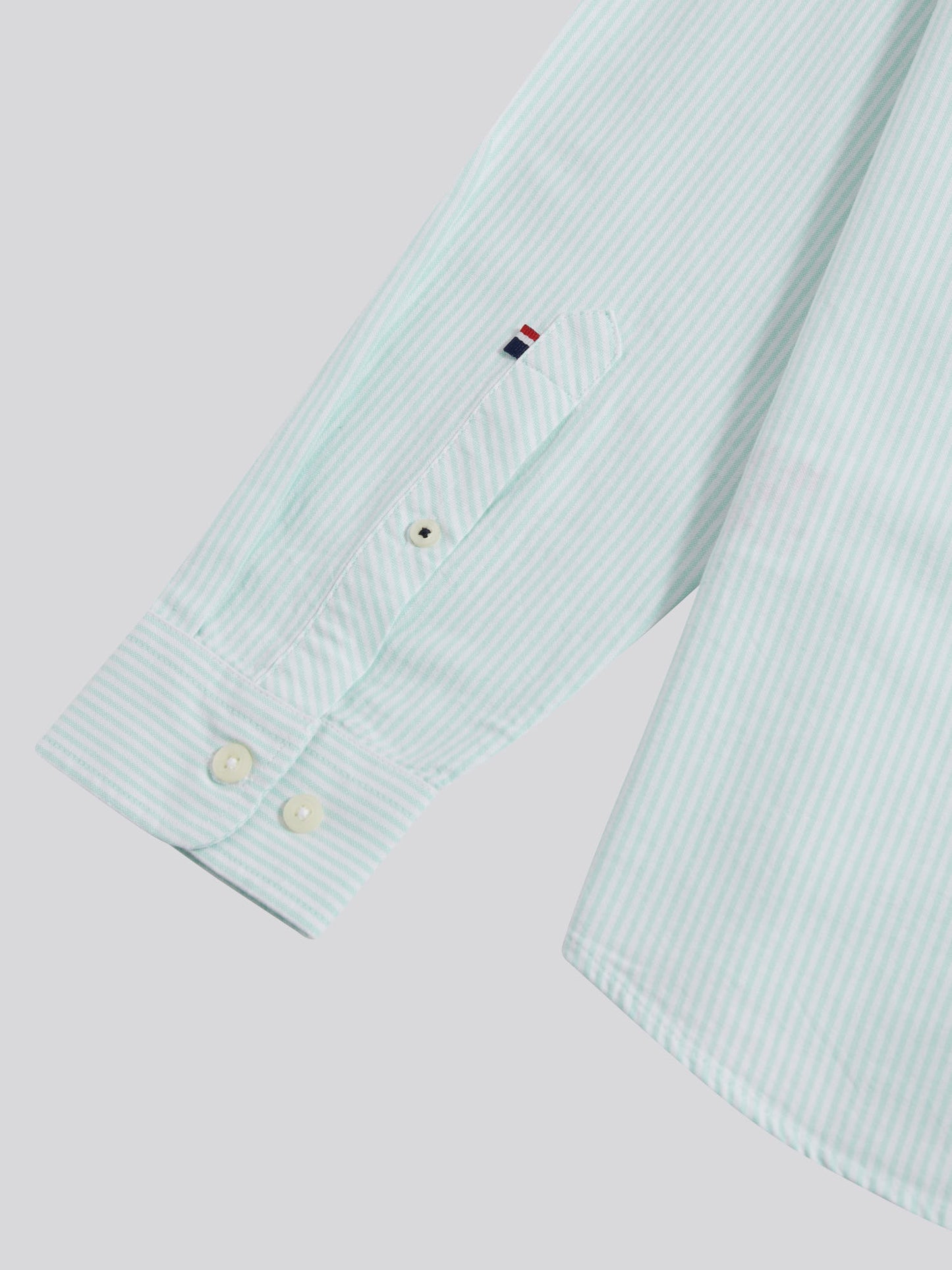 Mens Oxford Stripe Shirt Ice Green