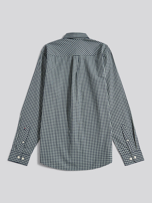 Mens Gingham Shirt in Iceberg Green