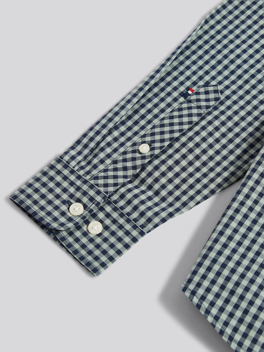 Mens Gingham Shirt in Iceberg Green