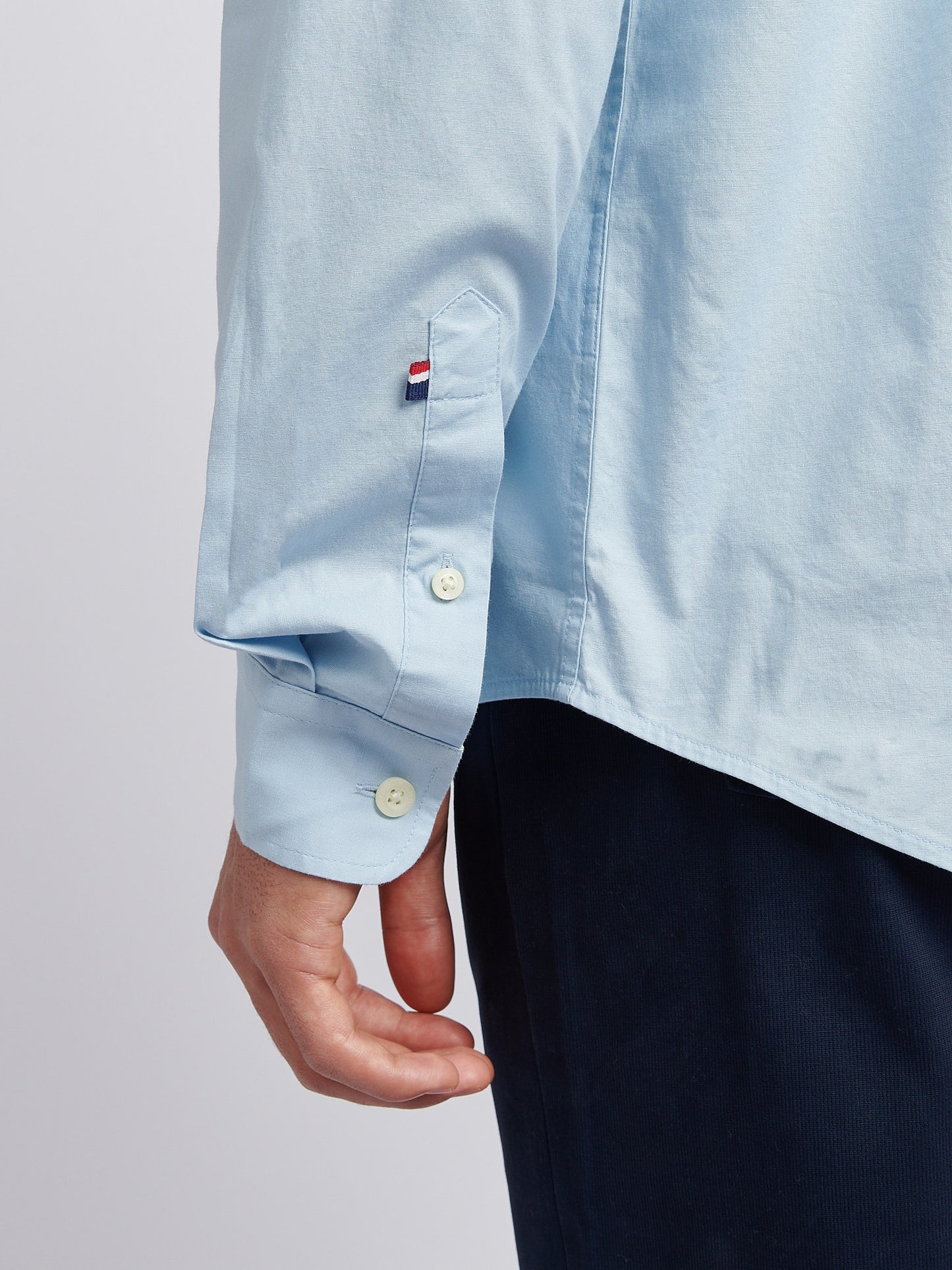 Mens Stretch Cotton Poplin Shirt in Skyway