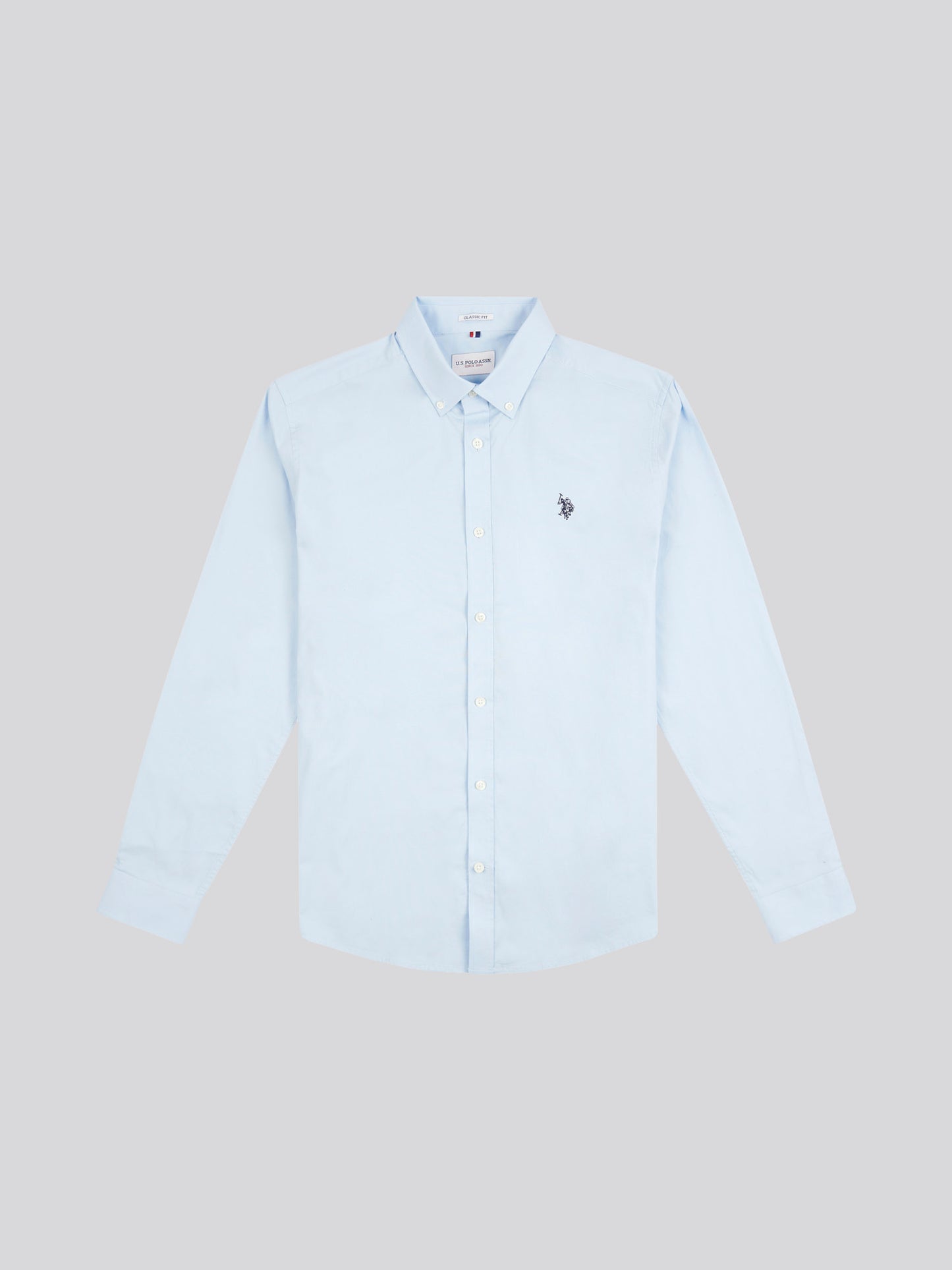 Mens Stretch Cotton Poplin Shirt in Skyway