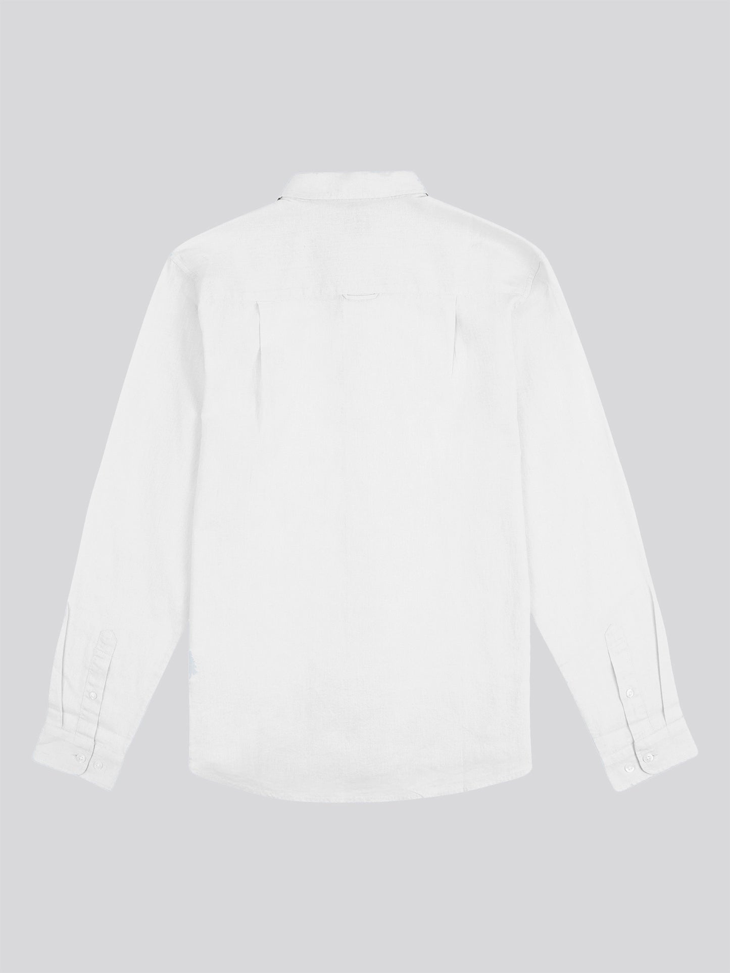 Mens Stretch Cotton Poplin Shirt in White / Dark Sapphire Navy DHM