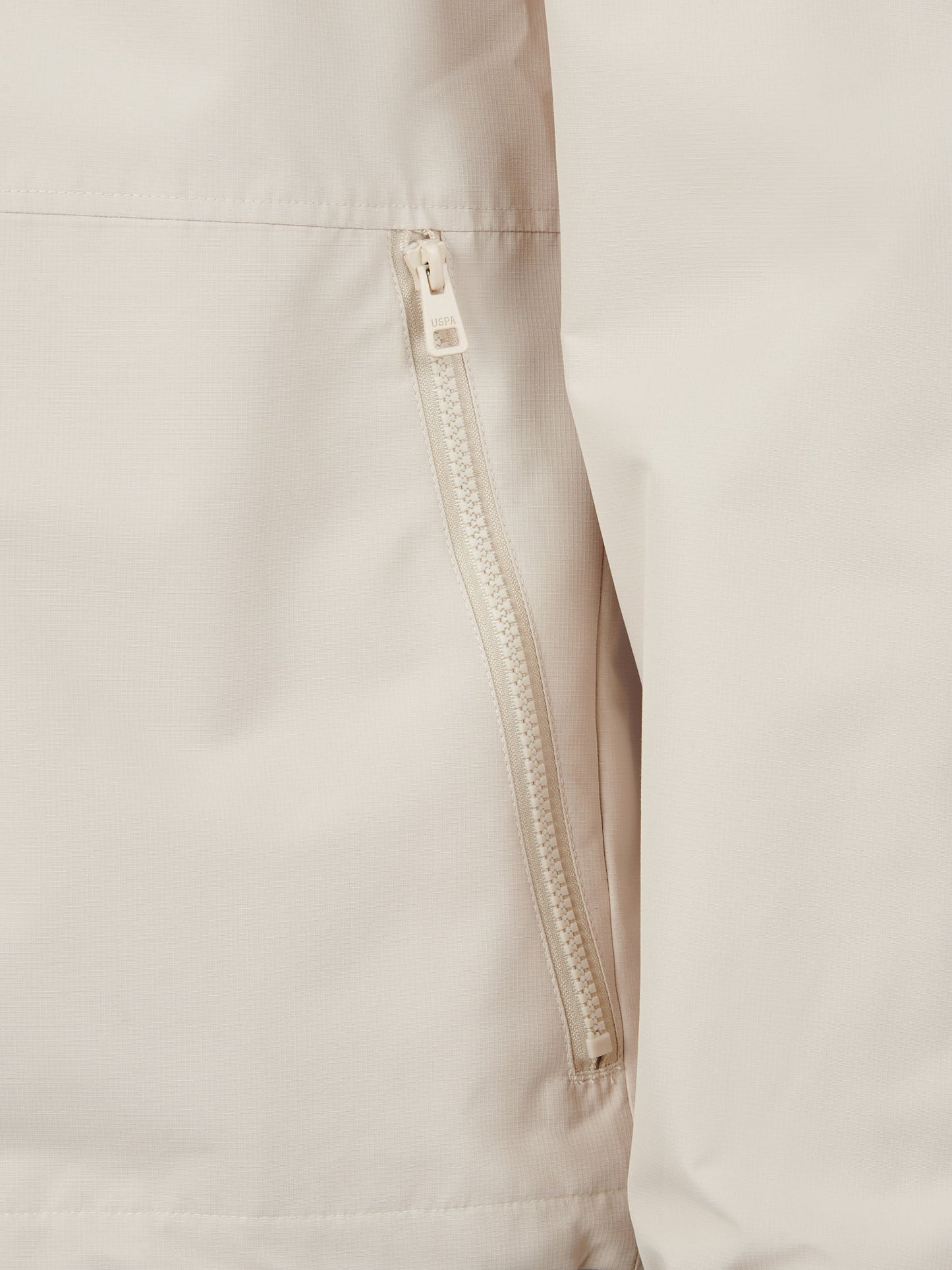 Mens Hooded Windbreaker in Beige