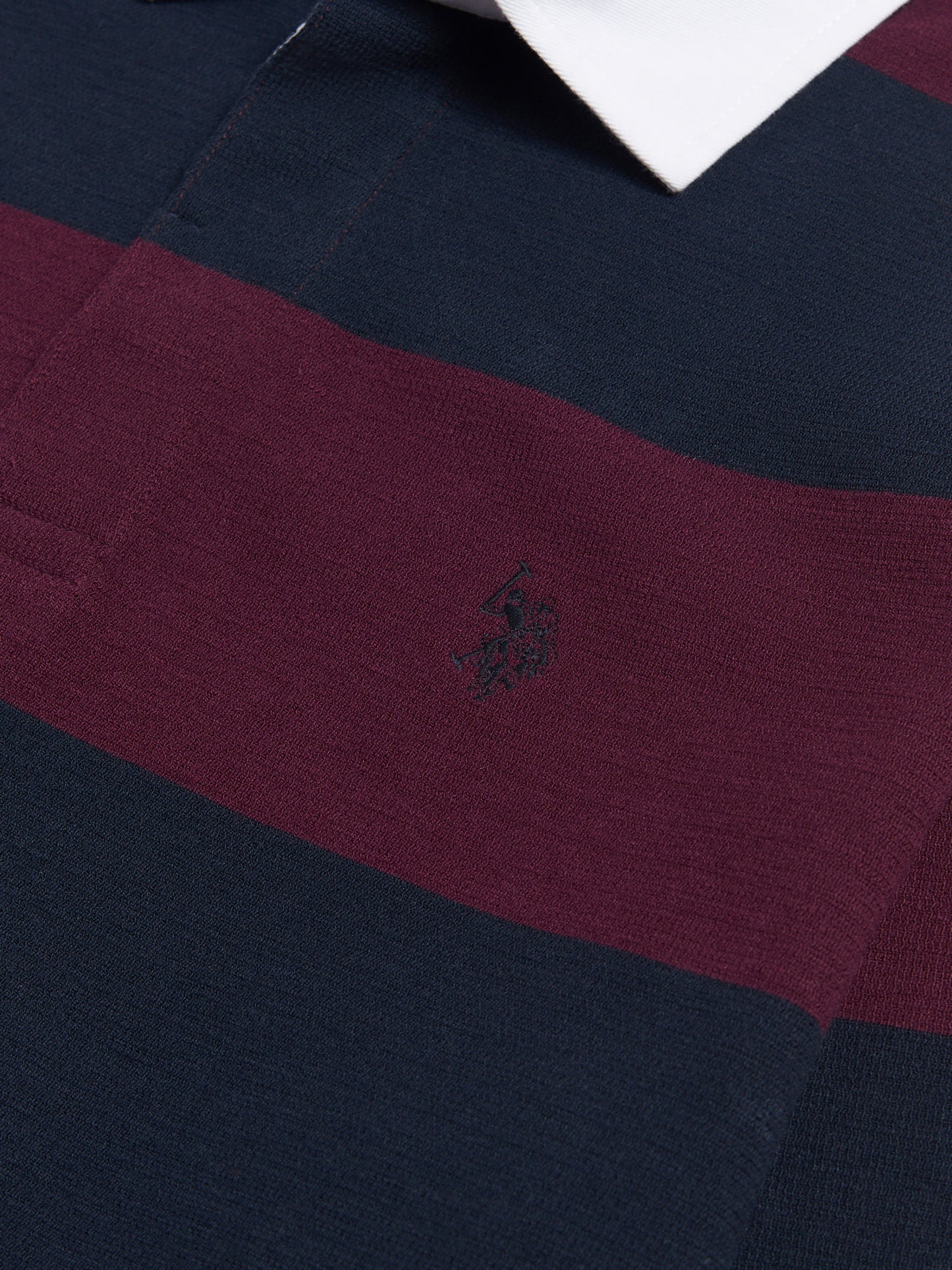 Tekstrutowa koszula rugby w paski w winogron