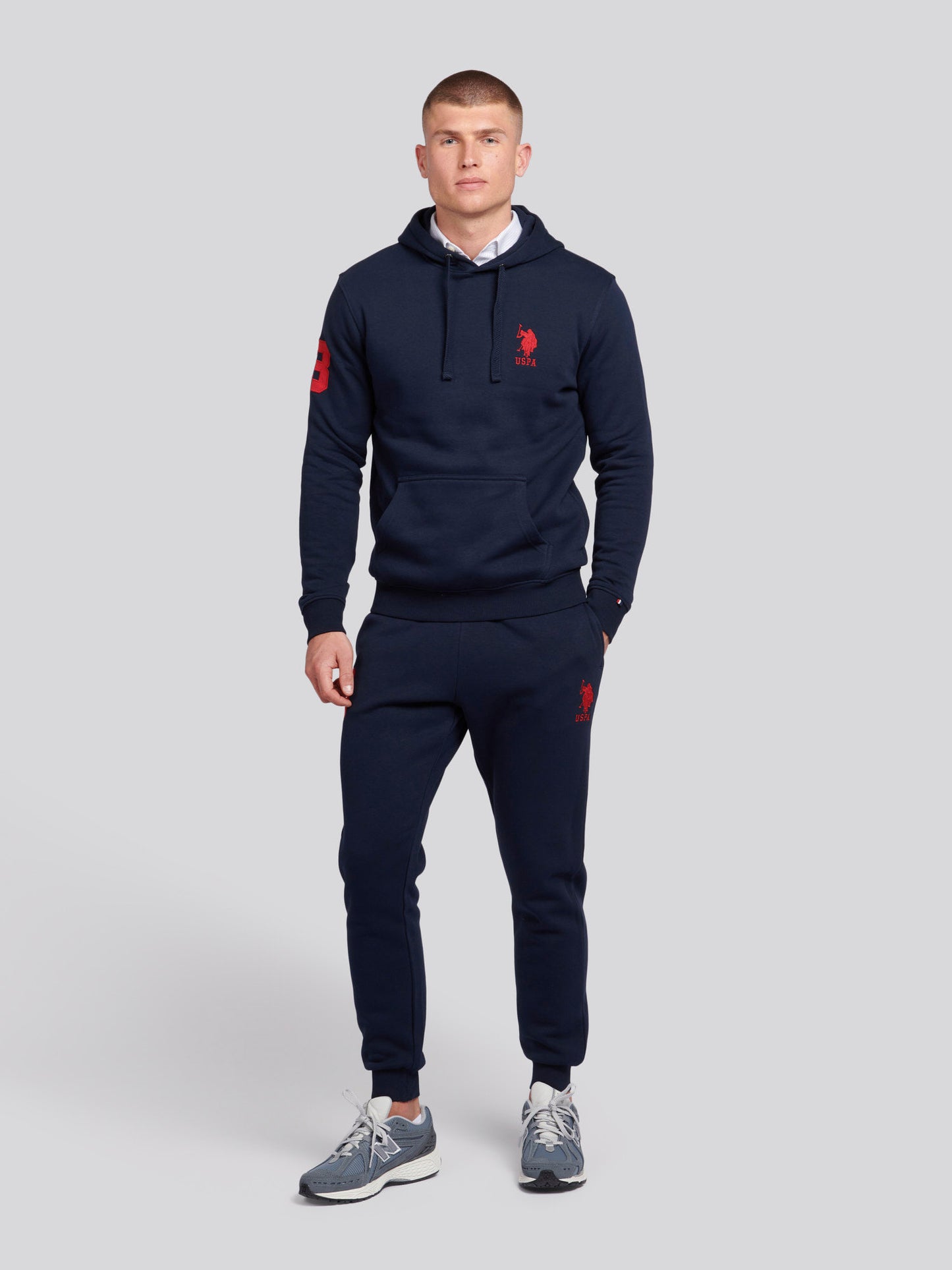 Mens Player 3 Joggers in Dark Sapphire Navy/Haute Red DHM