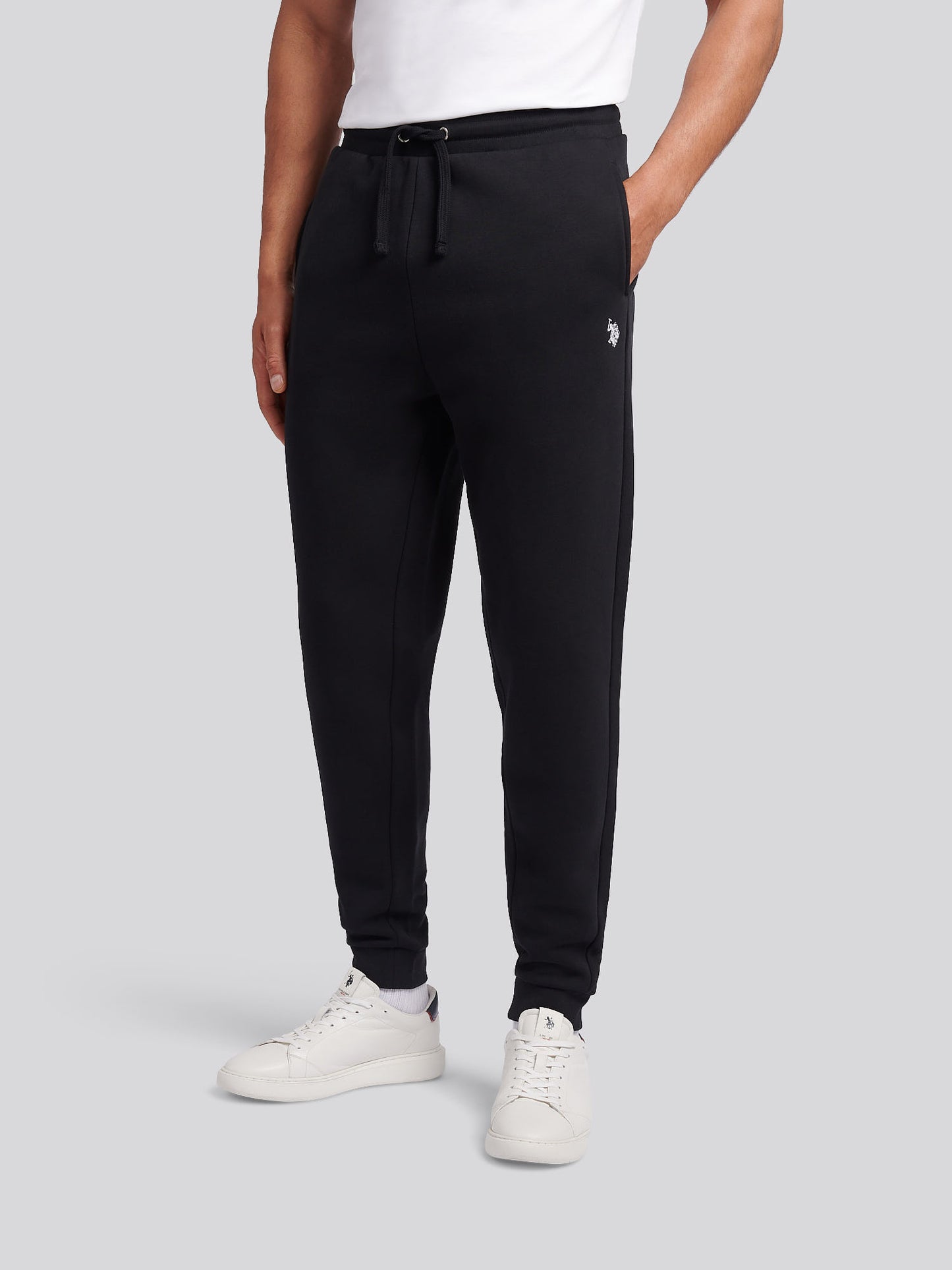 Mens Double Horsemen Jogger in Black Bright White DHM