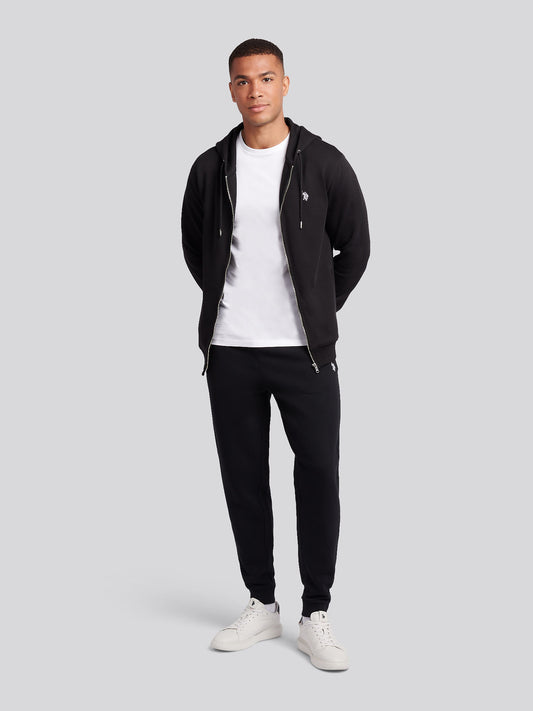 Mens Double Horsemen Jogger in Black Bright White DHM