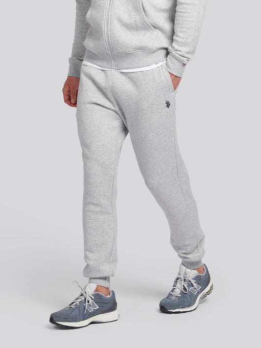 Mens Double Horsemen Jogger in Mid Grey Marl