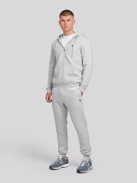 Mens Double Horsemen Jogger in Mid Grey Marl