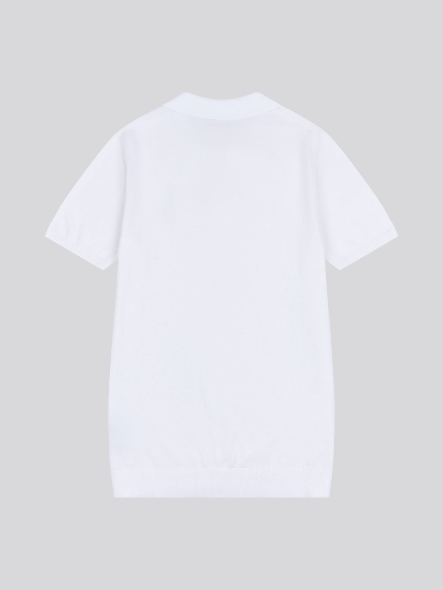 Mens Combed Cotton Revere Polo Shirt in Bright White / Multicolour DHM