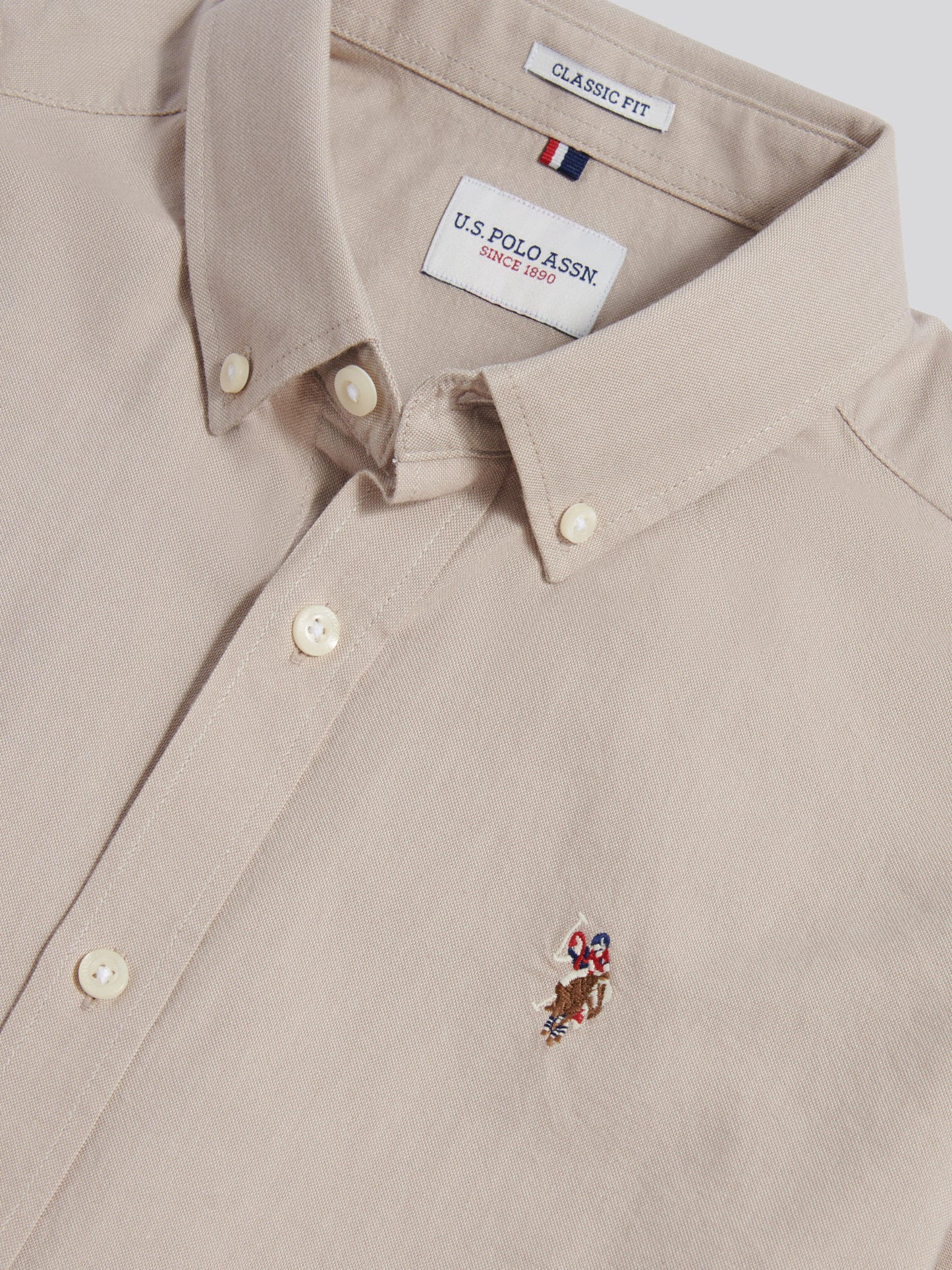 Mens Short Sleeve Oxford Shirt in String