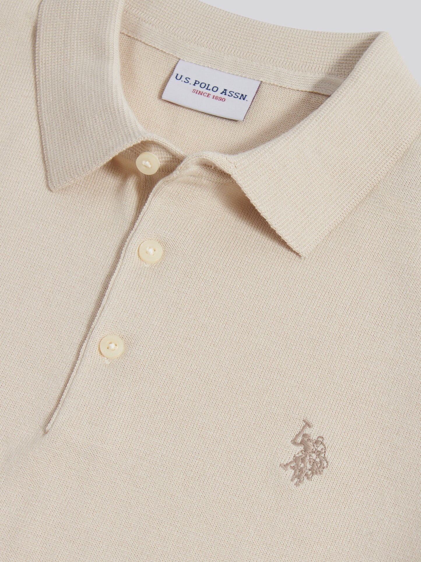 Mens Combed Cotton Polo Shirt in Beige