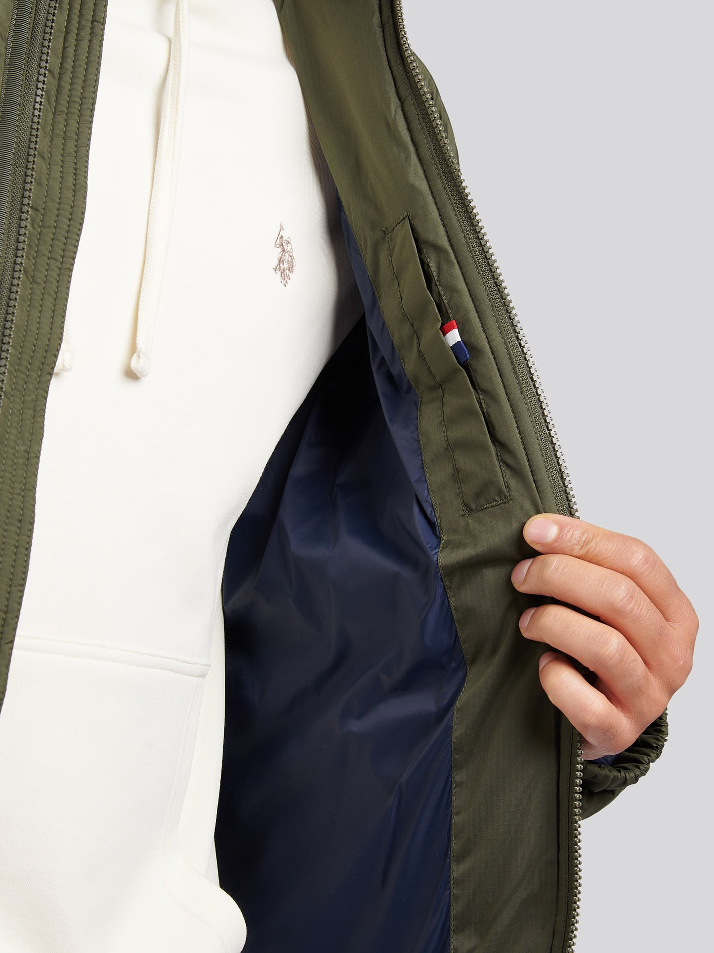 Mens Ripstop Hooded Puffer Jacket in Forest Night