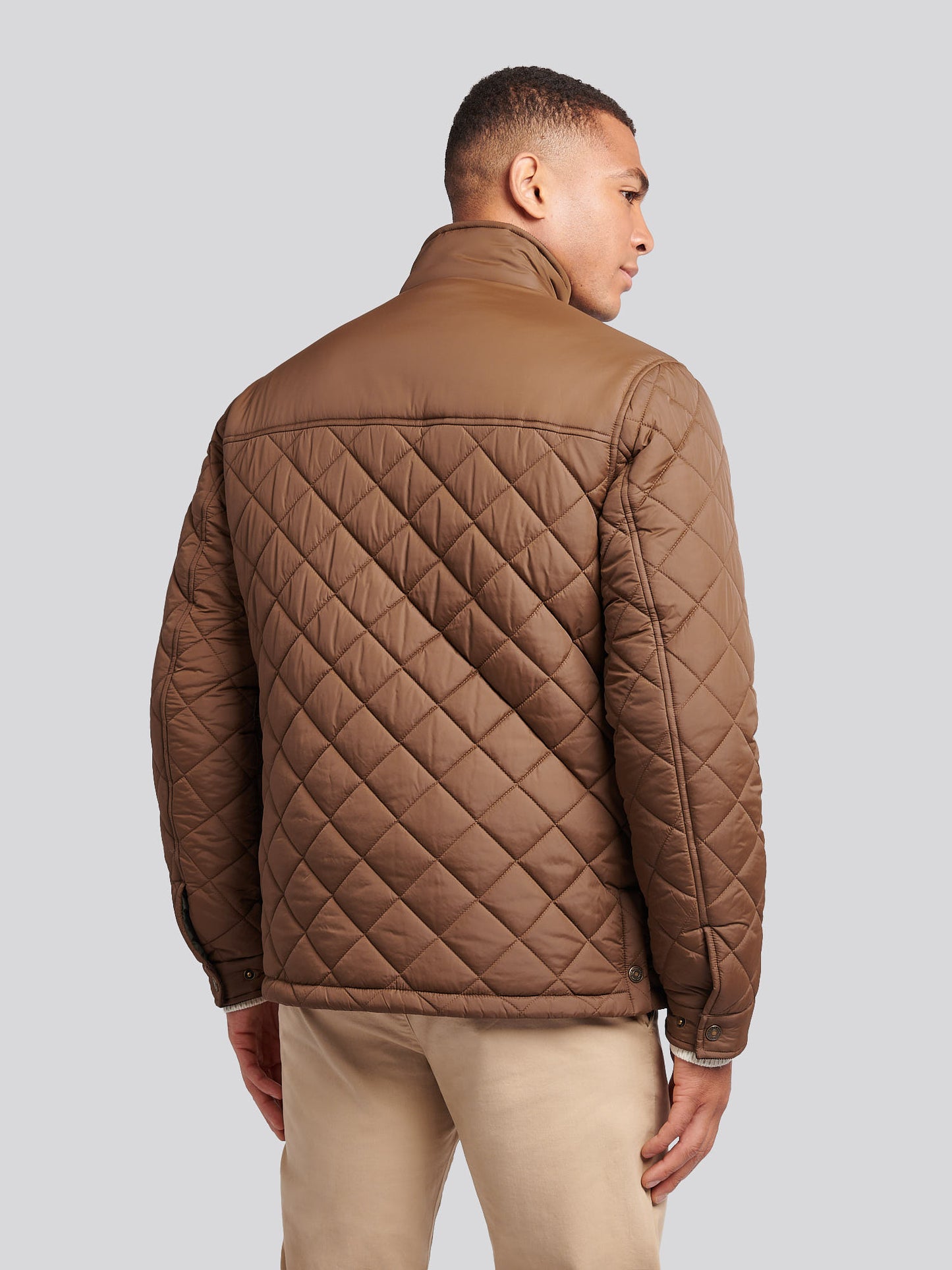 Mens Diamond Quilded Minking Kurtka w kakao