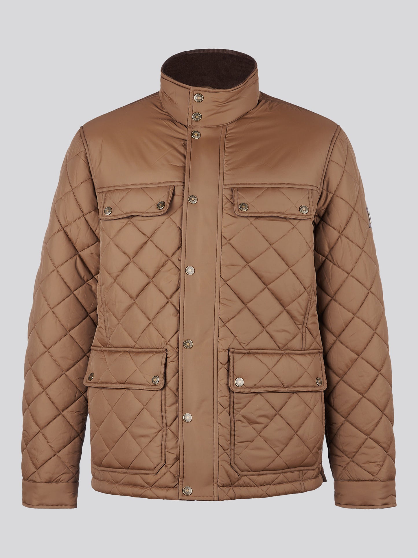 Mens Diamond Quilded Minking Kurtka w kakao