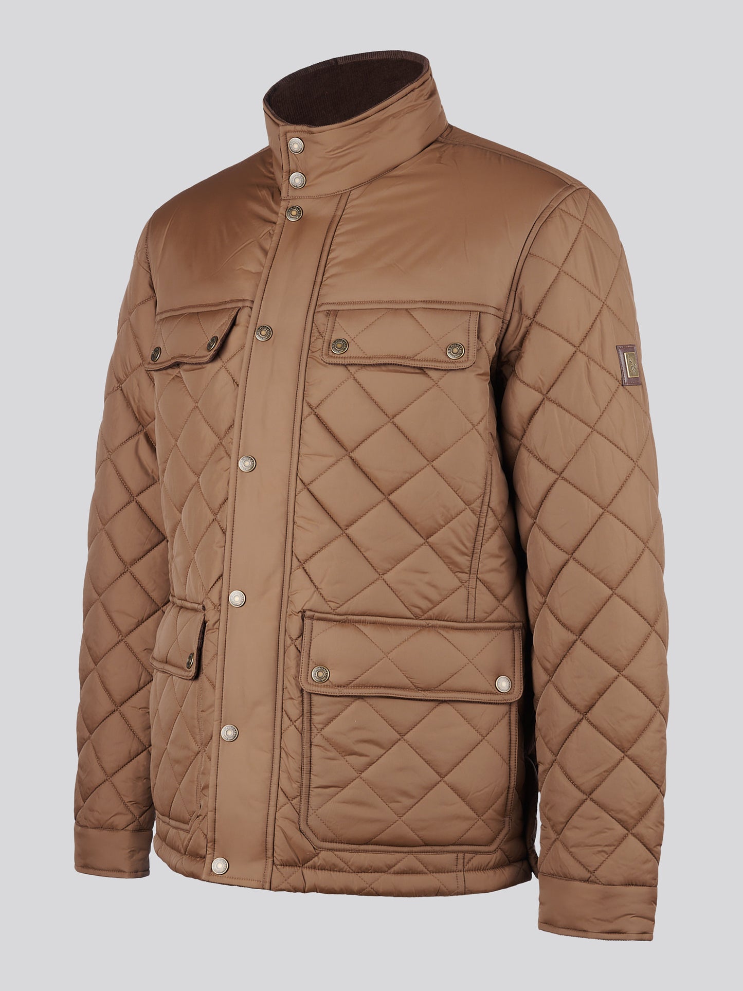 Mens Diamond Quilded Minking Kurtka w kakao