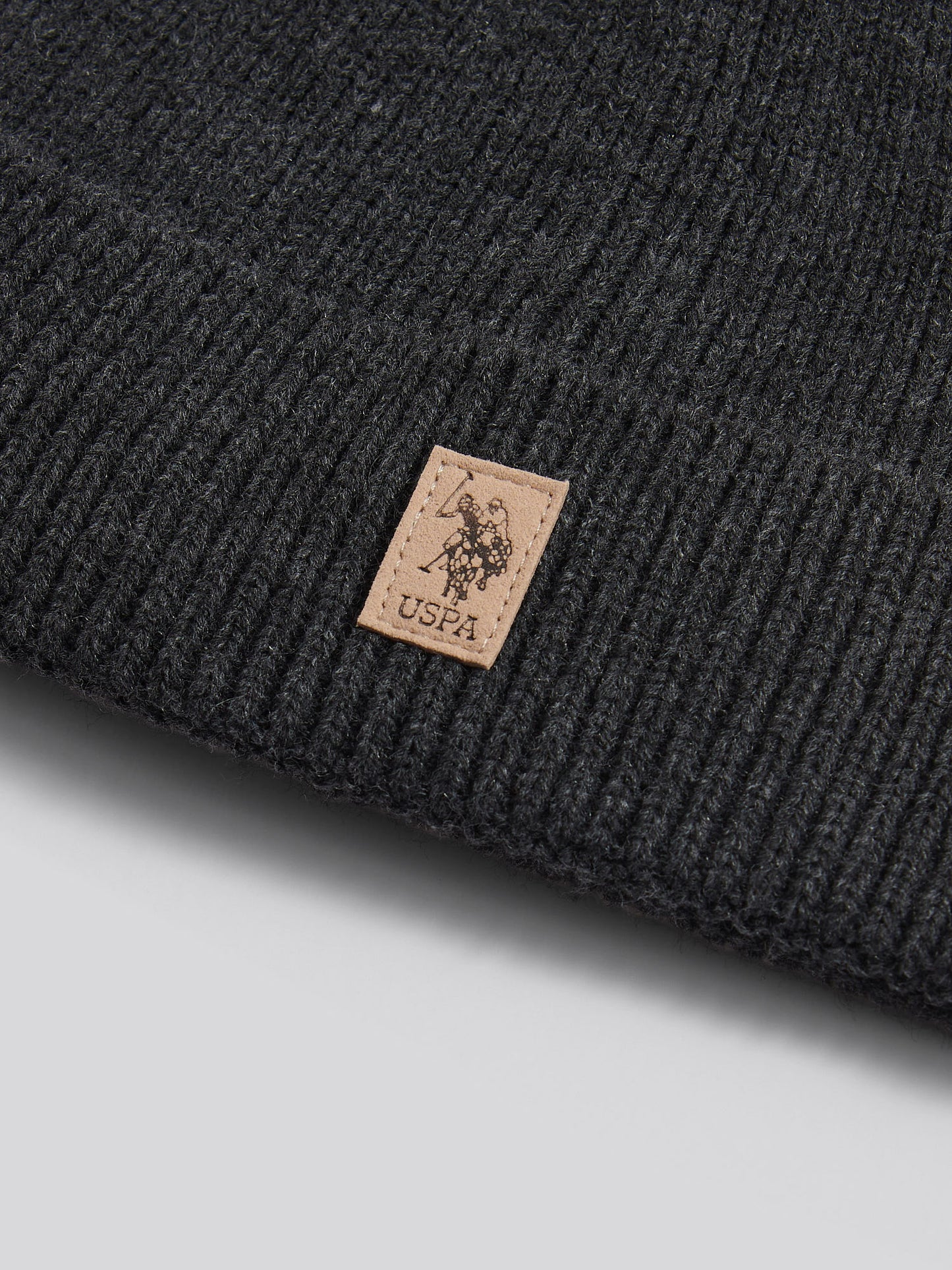 Mens Signature Knit Beanie Charcoal Marl
