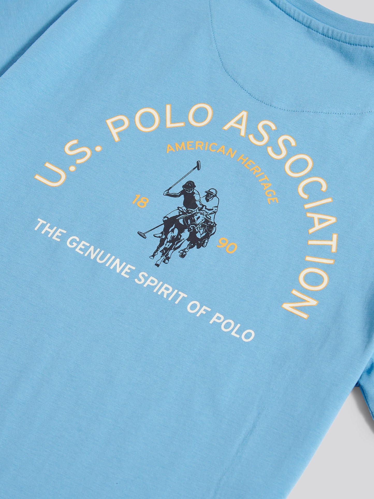 Męskie z przodu z tyłu graficzna koszulka z Heritage Blue