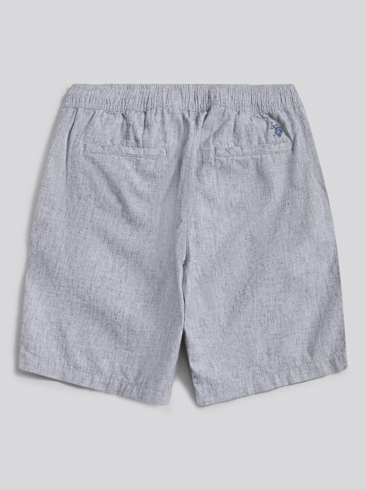 Mens Linen Blend Drawstring Short in Dark Sapphire Navy / Moonlight Blue DHM