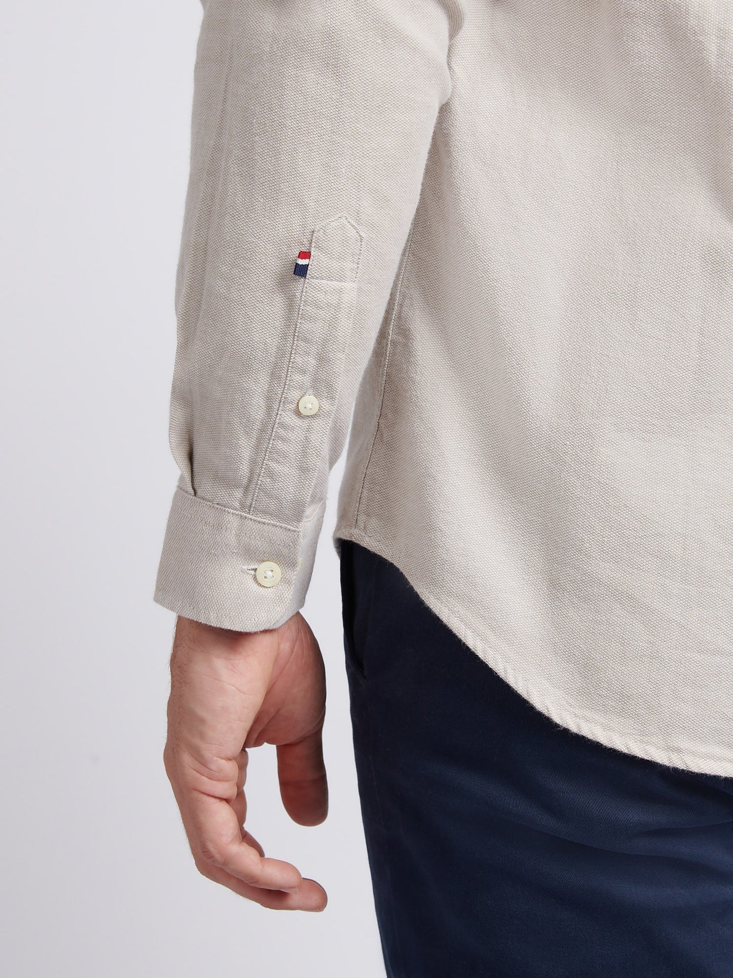 Mens Brushed Dobby Shirt in Trench Coat