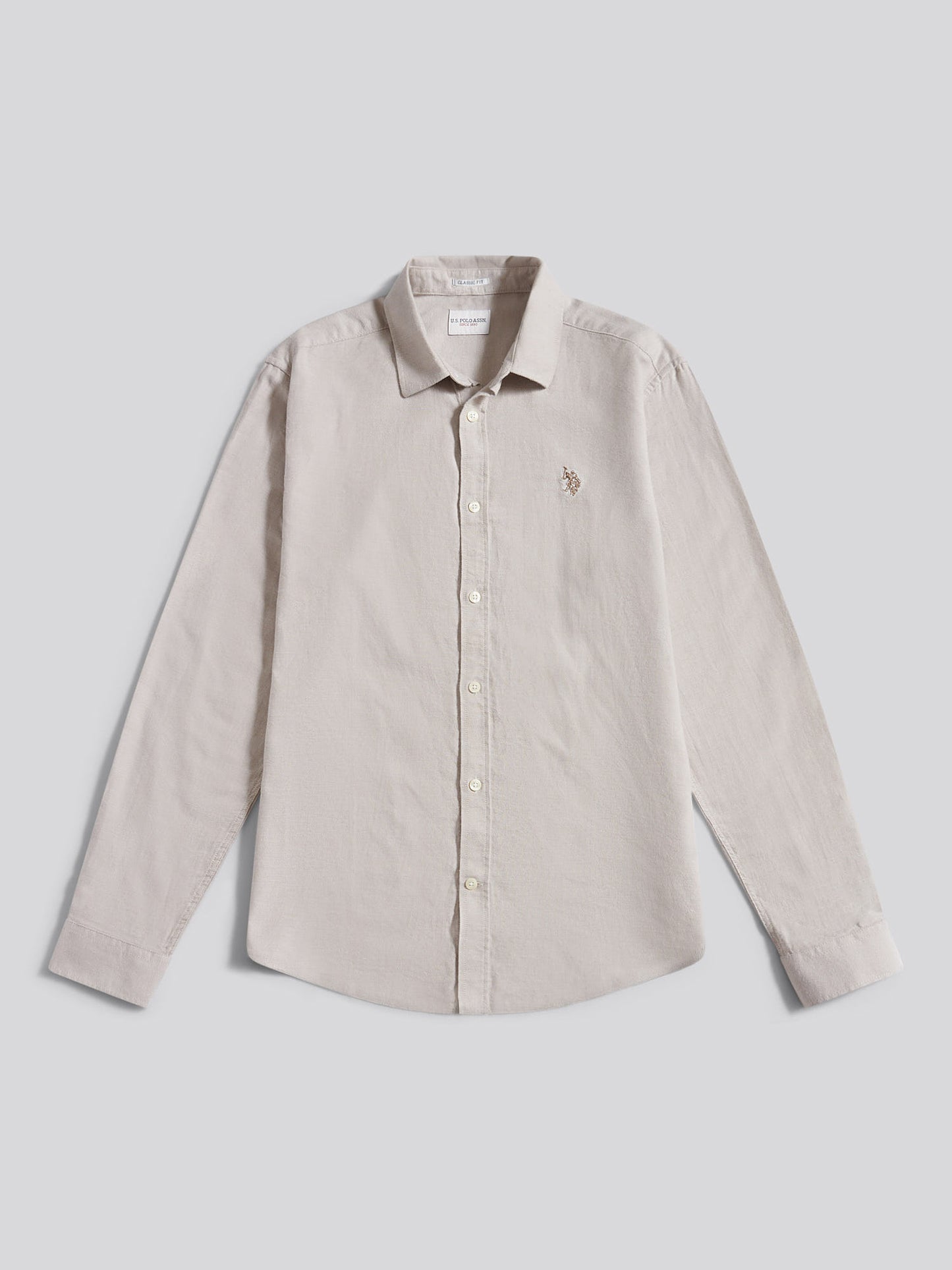 Mens Brushed Dobby Shirt in Trench Coat