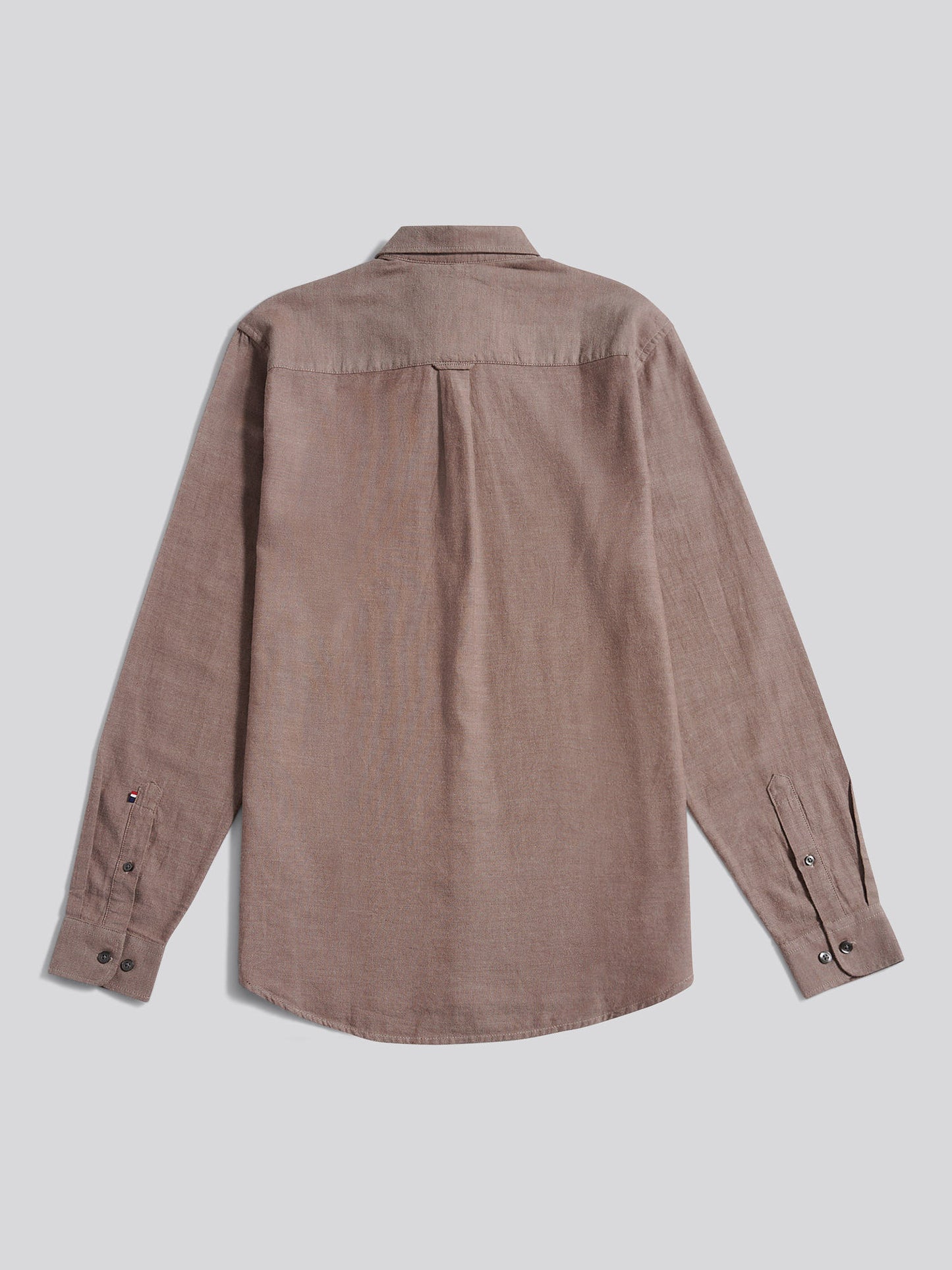 Mens Brushed Dobby Shirt in Chocolate Martini