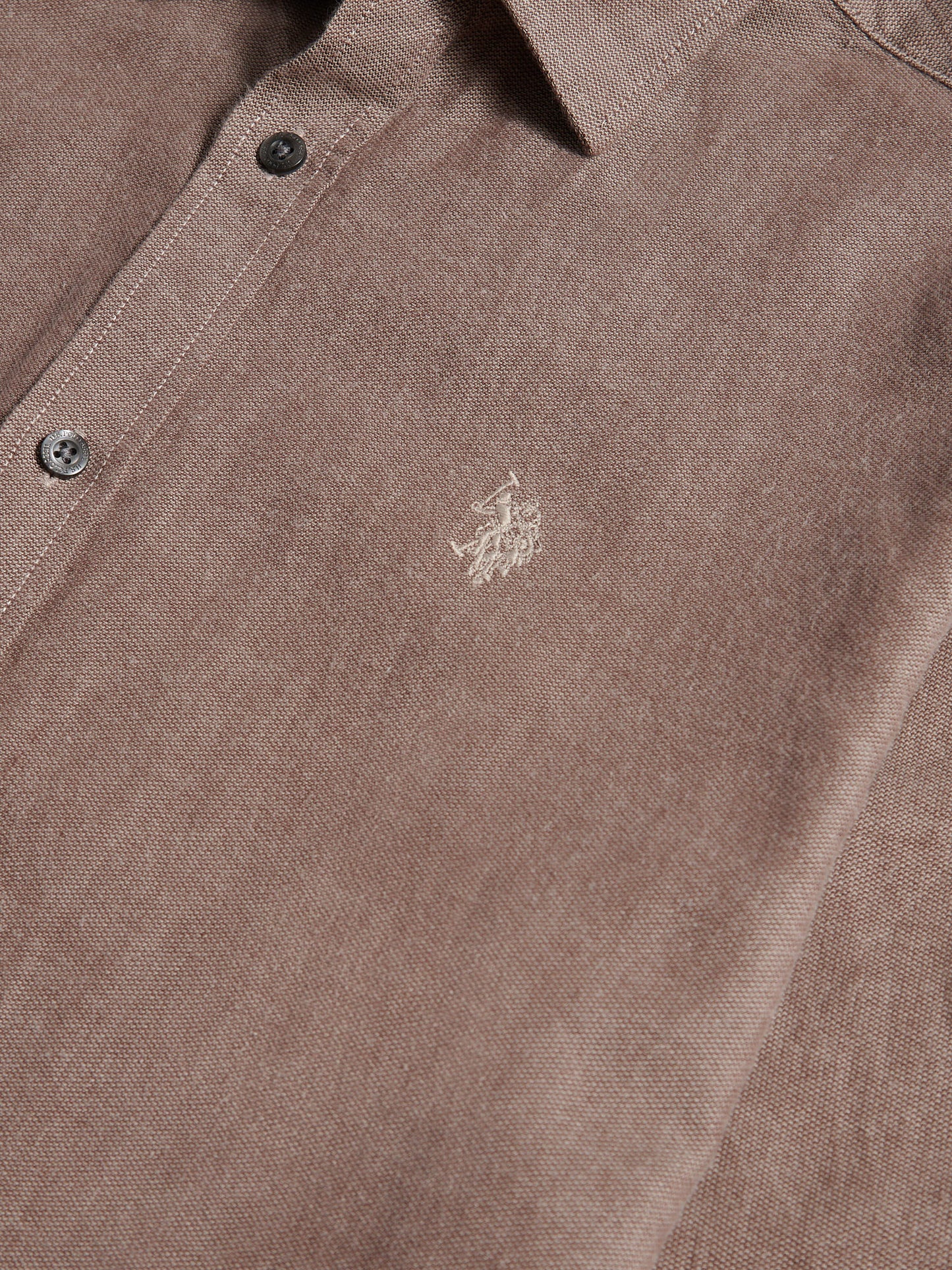 Mens Brushed Dobby Shirt in Chocolate Martini