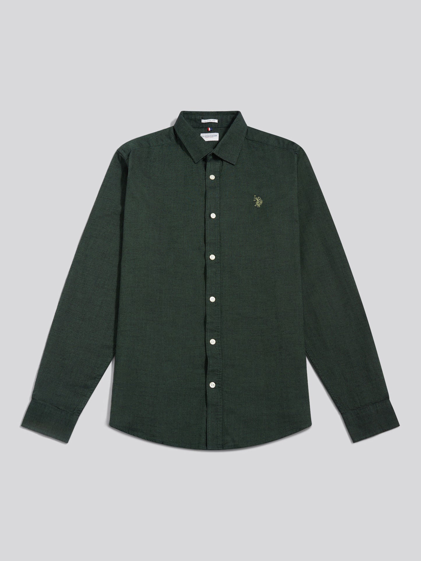 Mens Brushed Dobby Shirt in Pineneedle