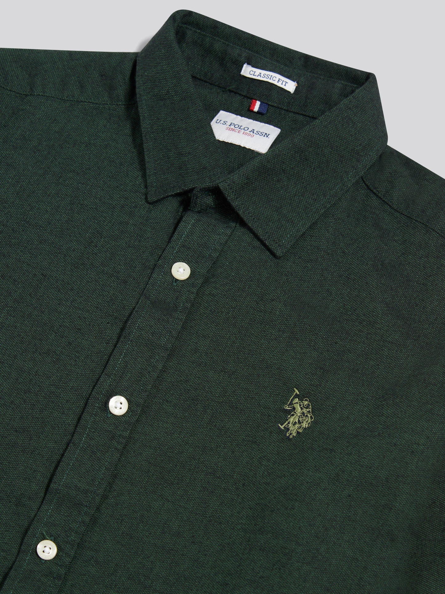 Mens Brushed Dobby Shirt in Pineneedle