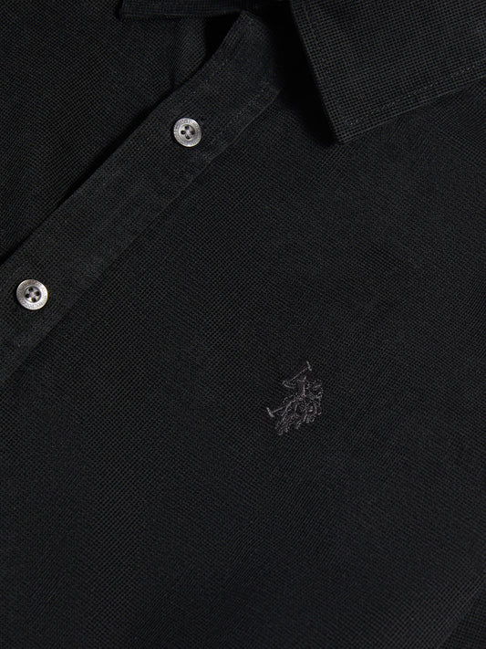 Mens Textured Corduroy Shirt in Black