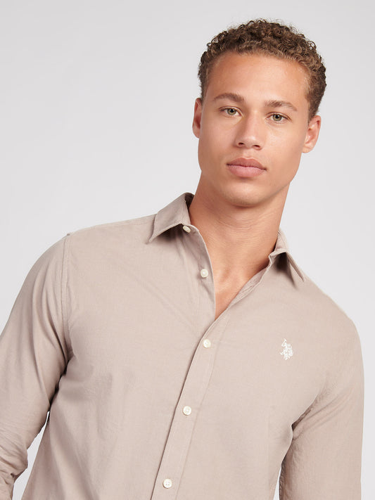 Mens Textured Corduroy Shirt in Atmosphere