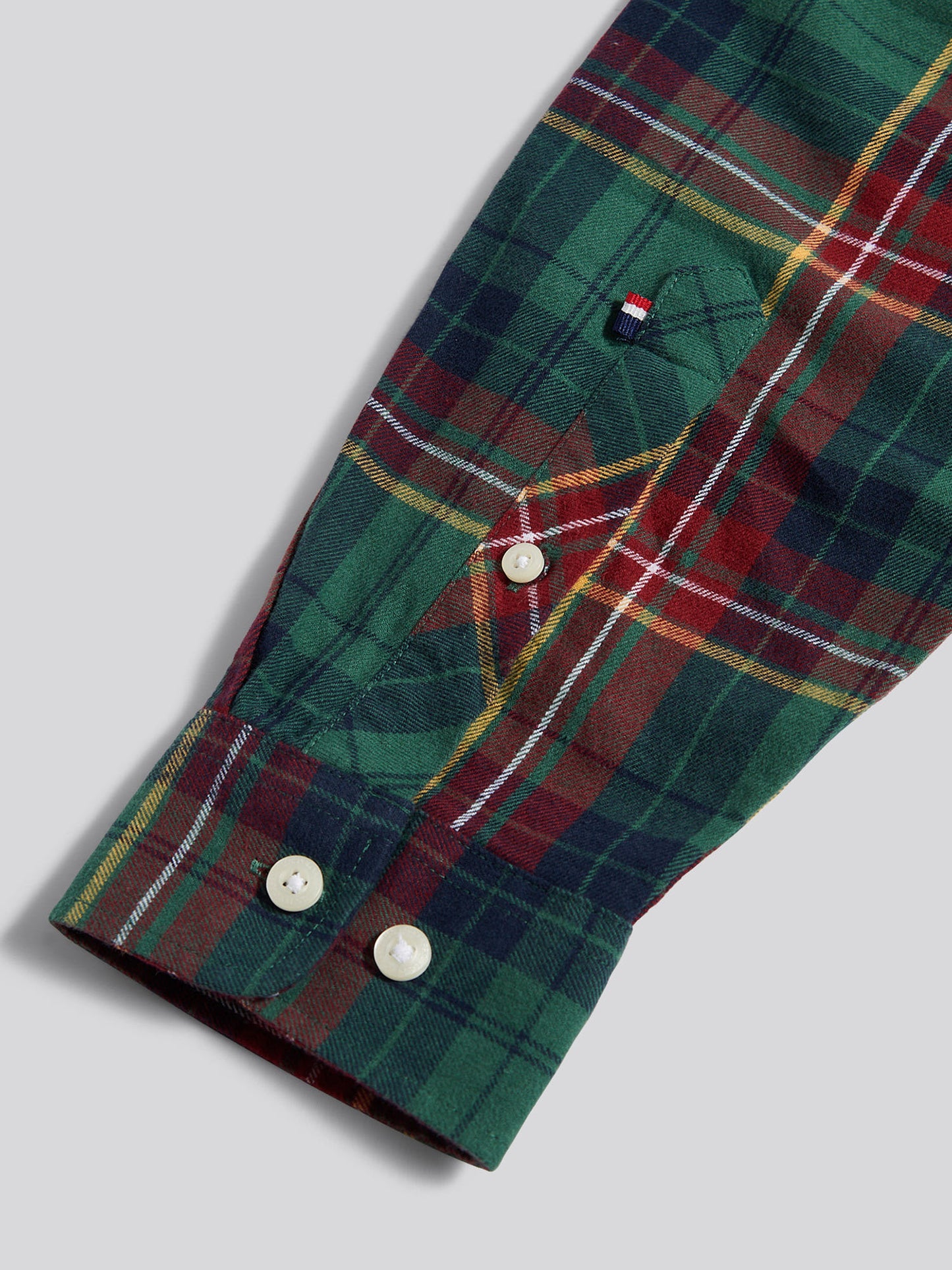 Mens Pocketed Checked Buttondown Shirt in Pineneedle