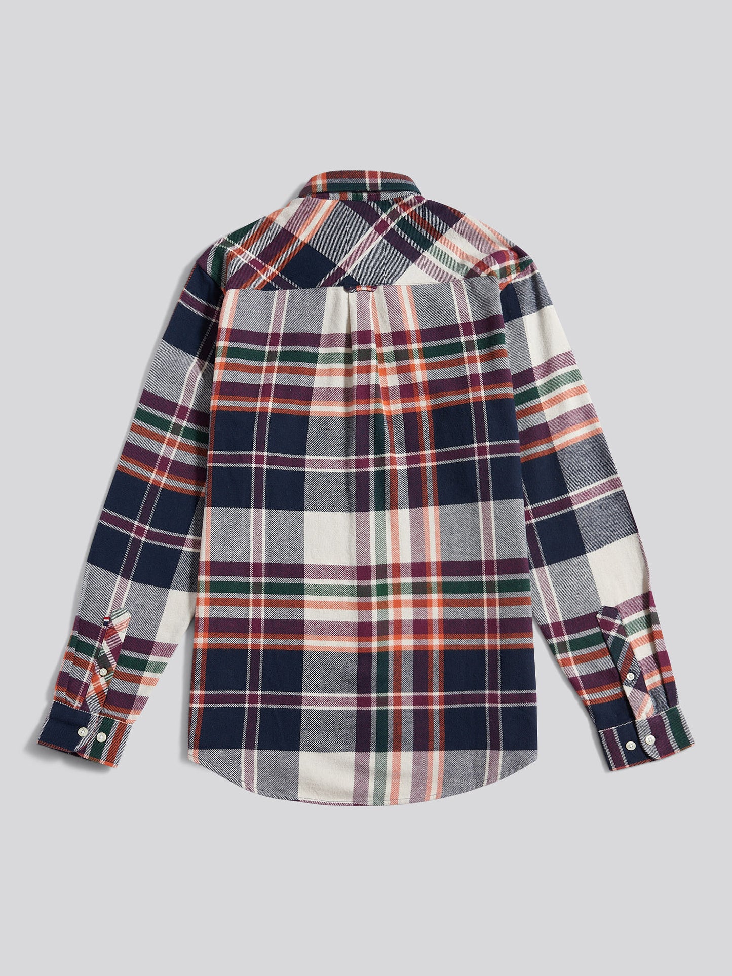 Mens Dual Pocket Checked Shirt in Dark Sapphire Navy