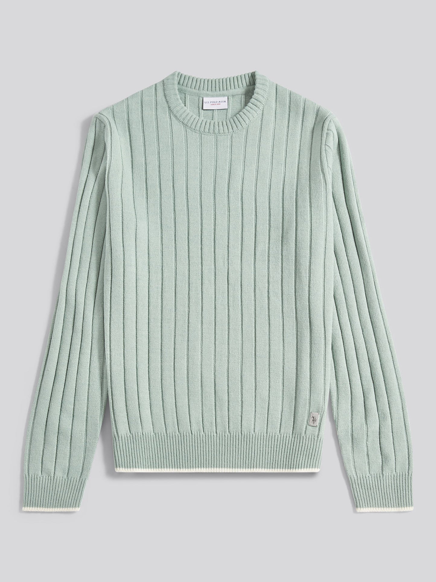 Rib Knit Crew Iceberg Green