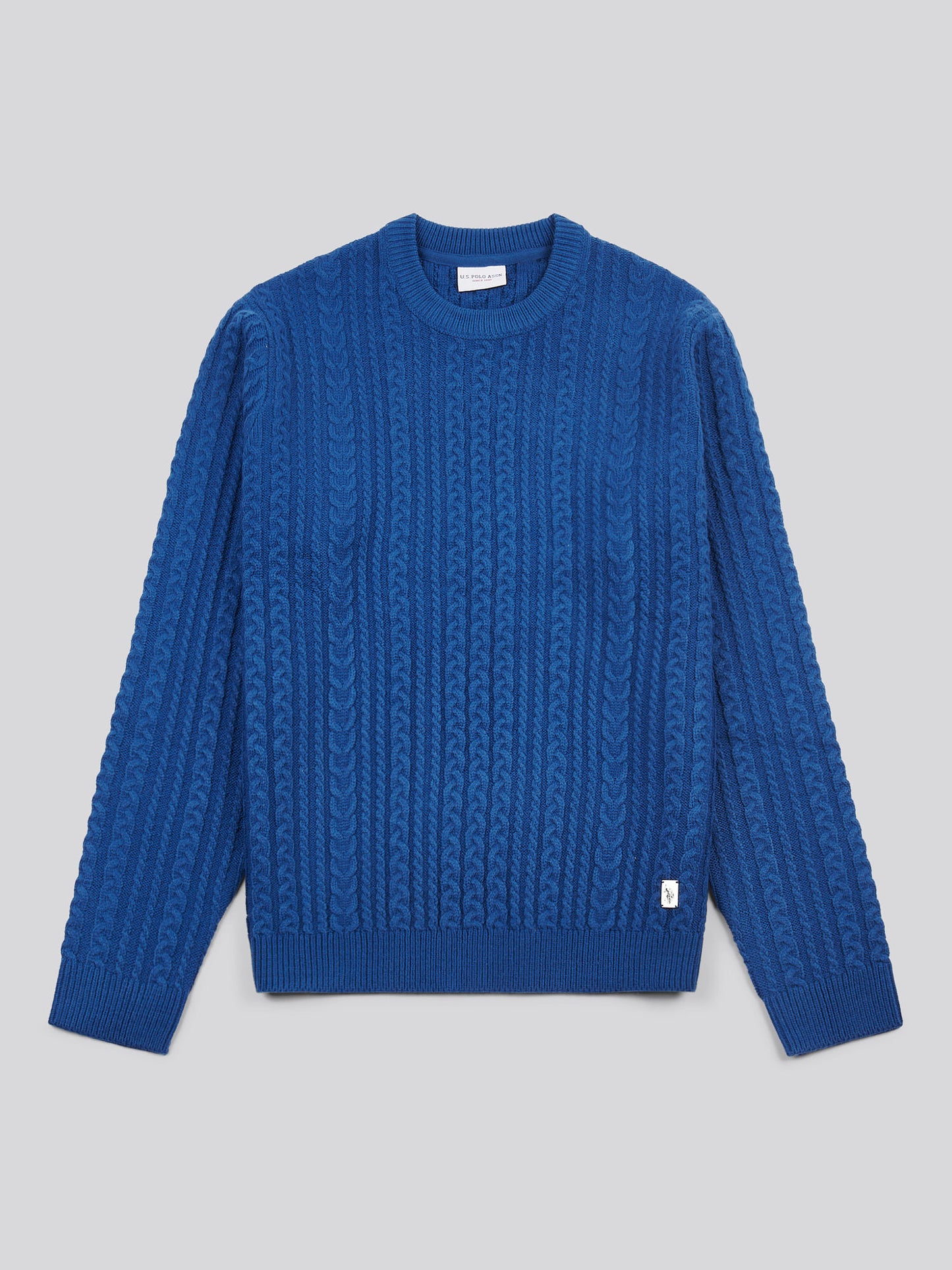 Aran Knit Crew Navy Peony