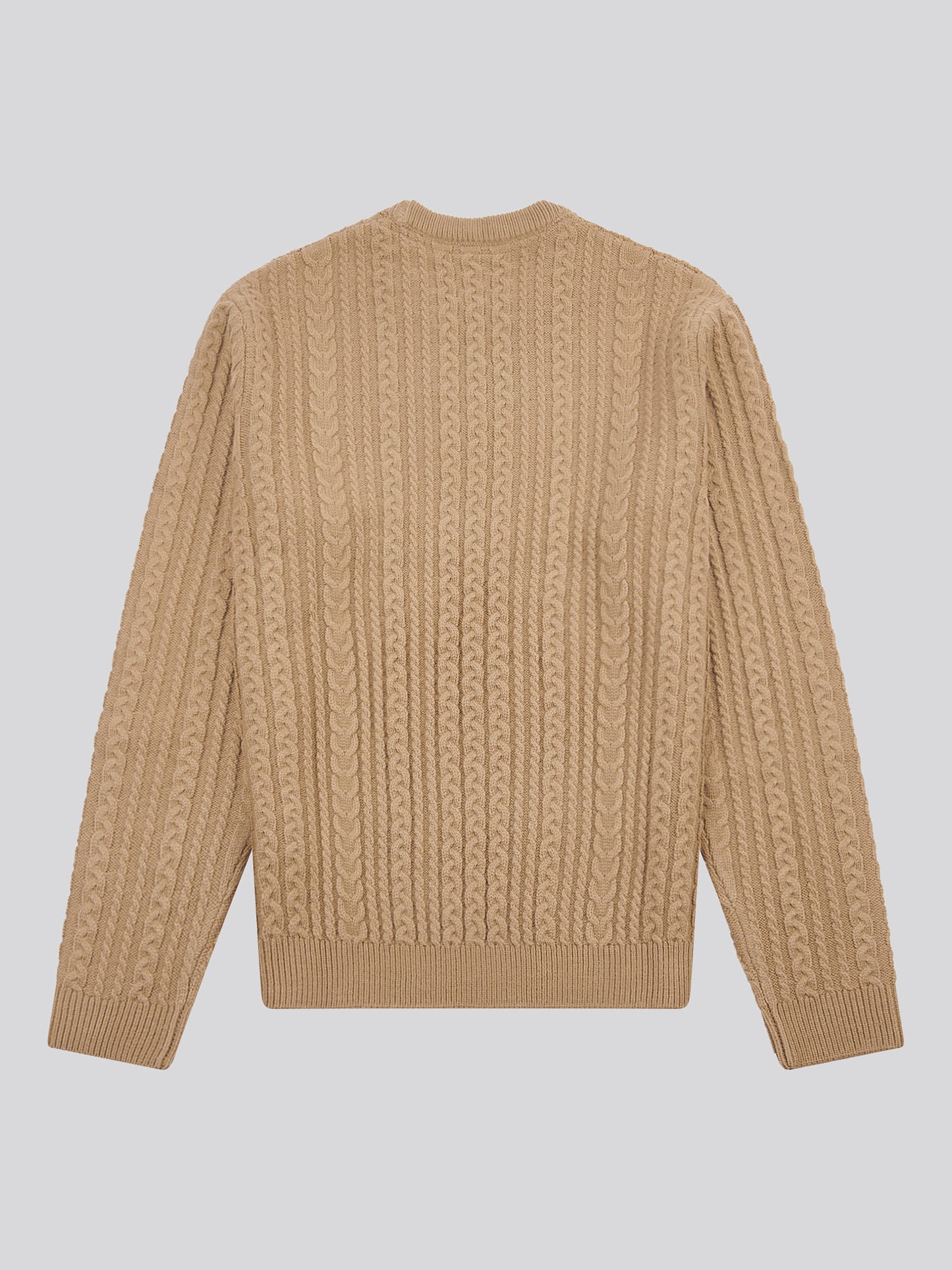 Aran Knit Crew Greige