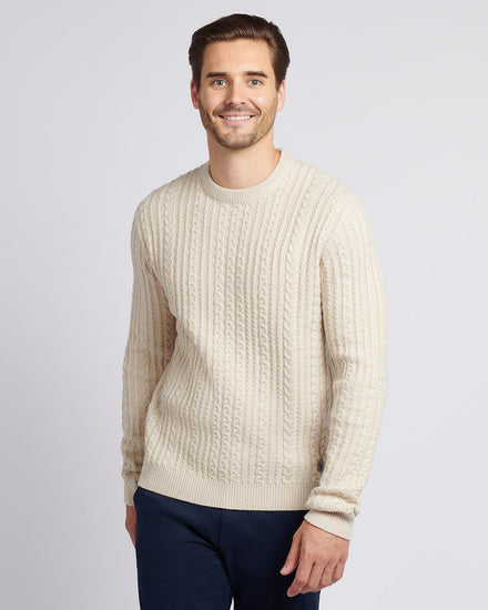 Aran Knit Crew Birch Marl