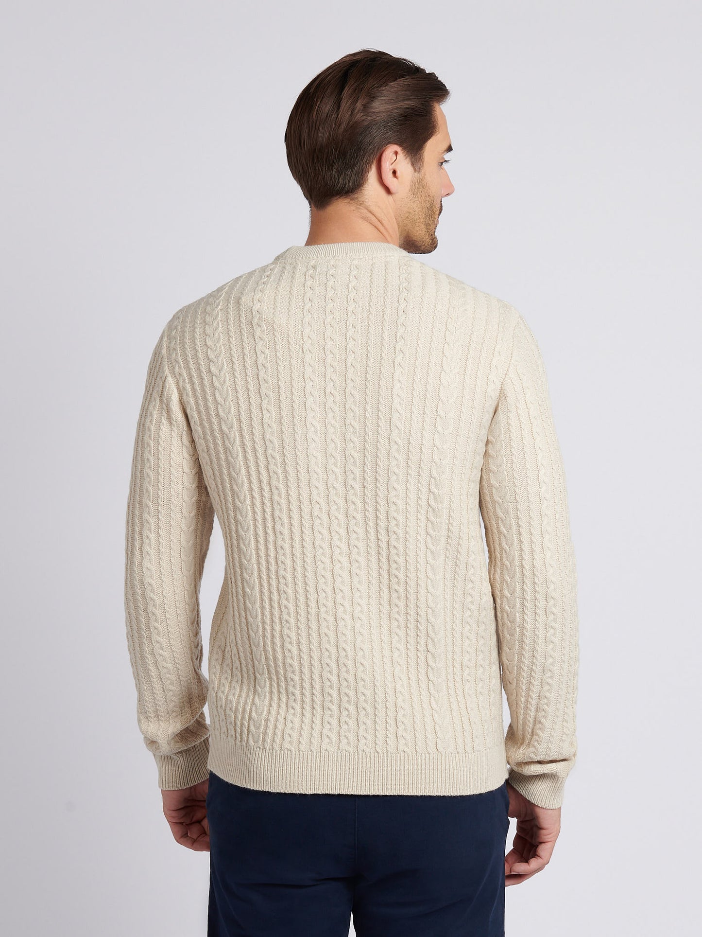 Aran Knit Crew Birch Marl