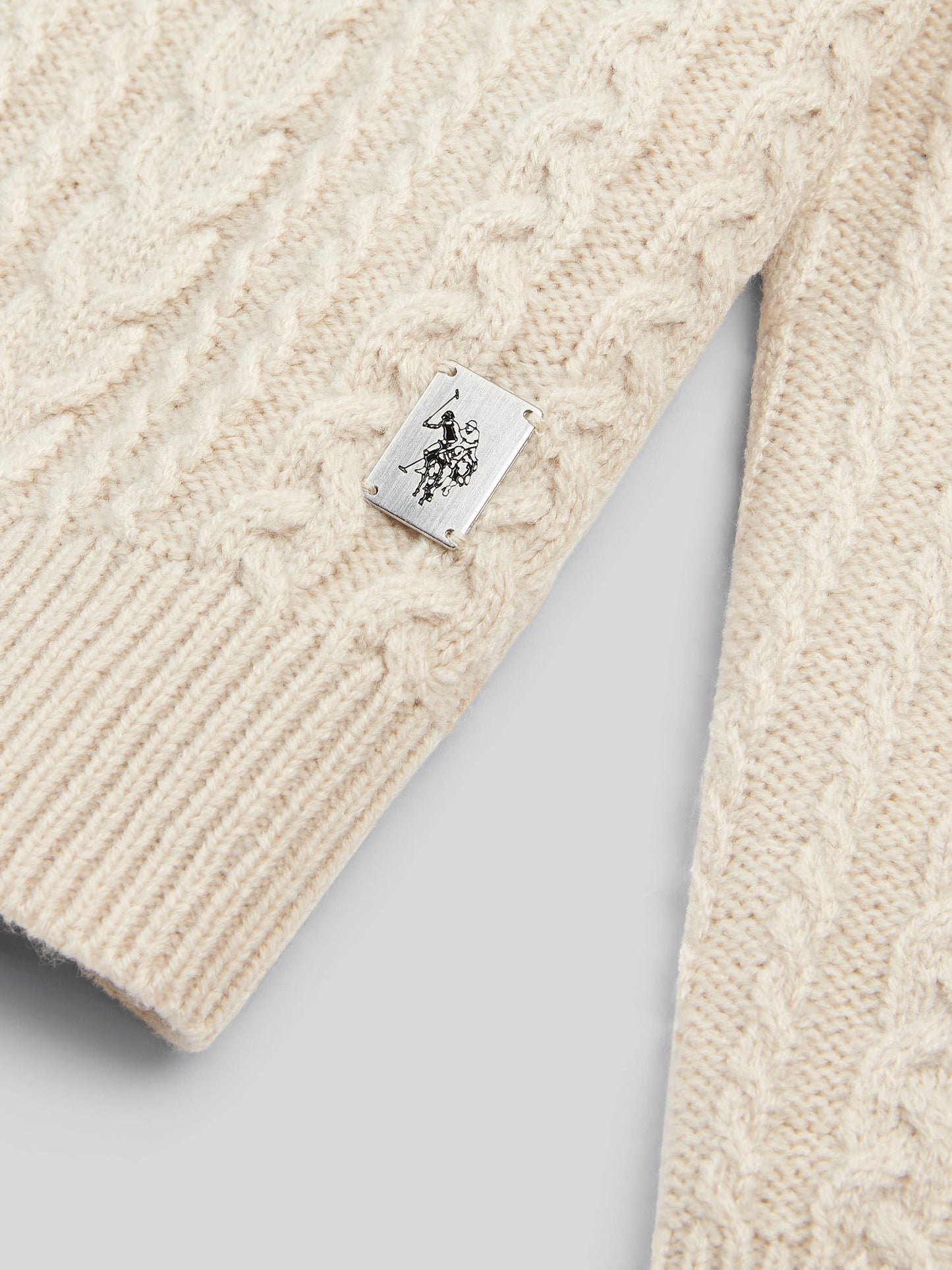 Aran Knit Crew Birch Marl