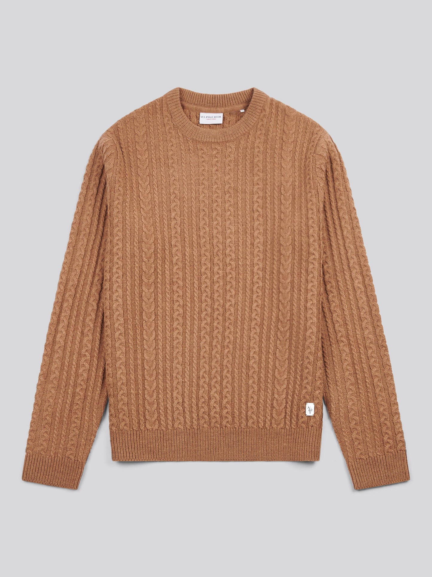 Aran Knit Crew Rawhide Marl