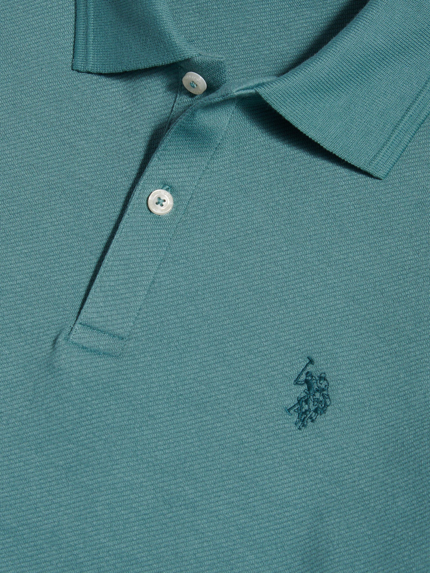Mens Twill Texture Polo Shirt in Arctic