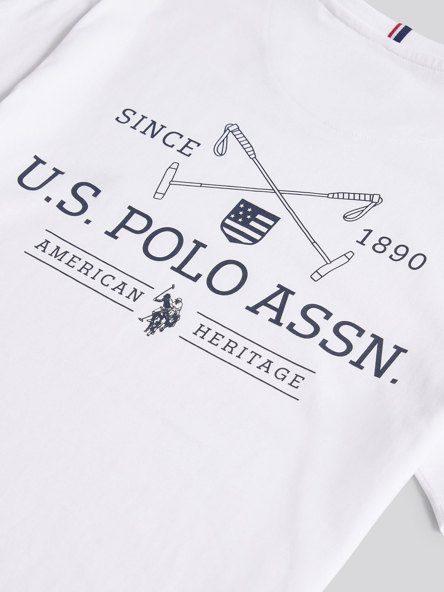 T-shirt z tyłu USPA Bright White