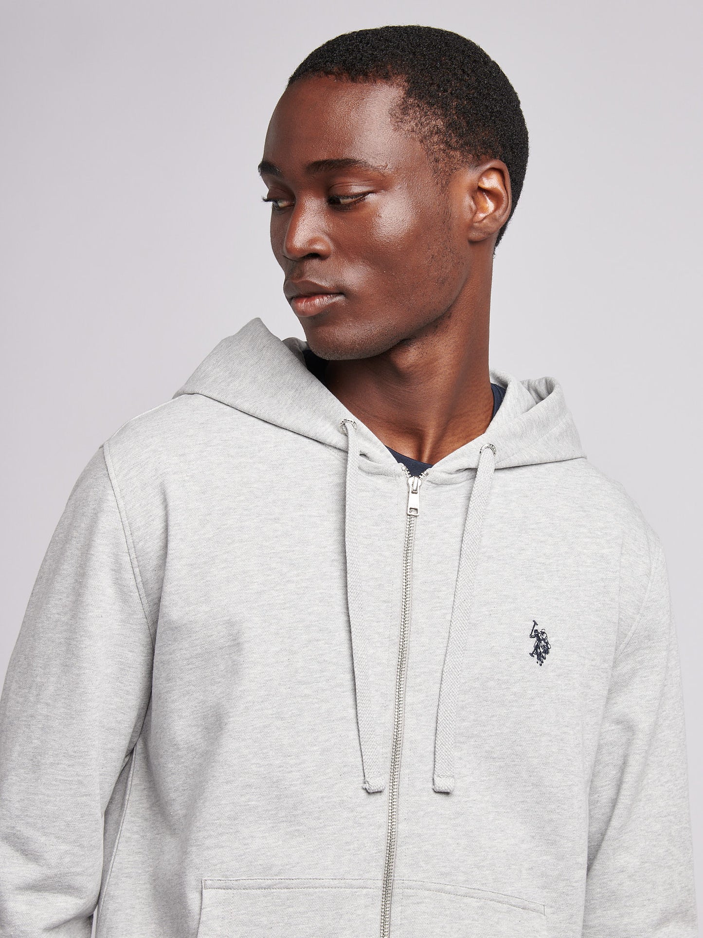Mens Double Horsemen Loopback Zip z kapturem z bluzy z Marg