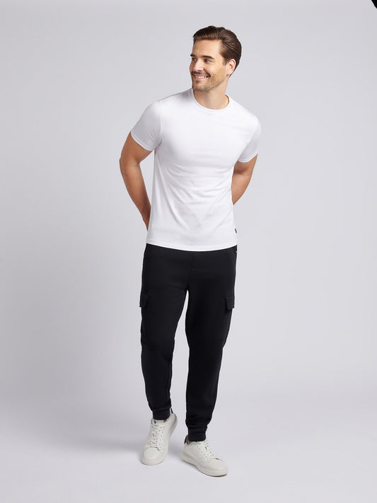 Mens Double Horsemen Cargo Sweat Jogger in Black