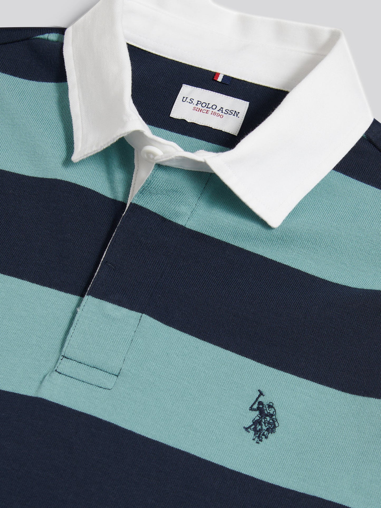 Mens Classic Stripe Rugby Shirt Arctic