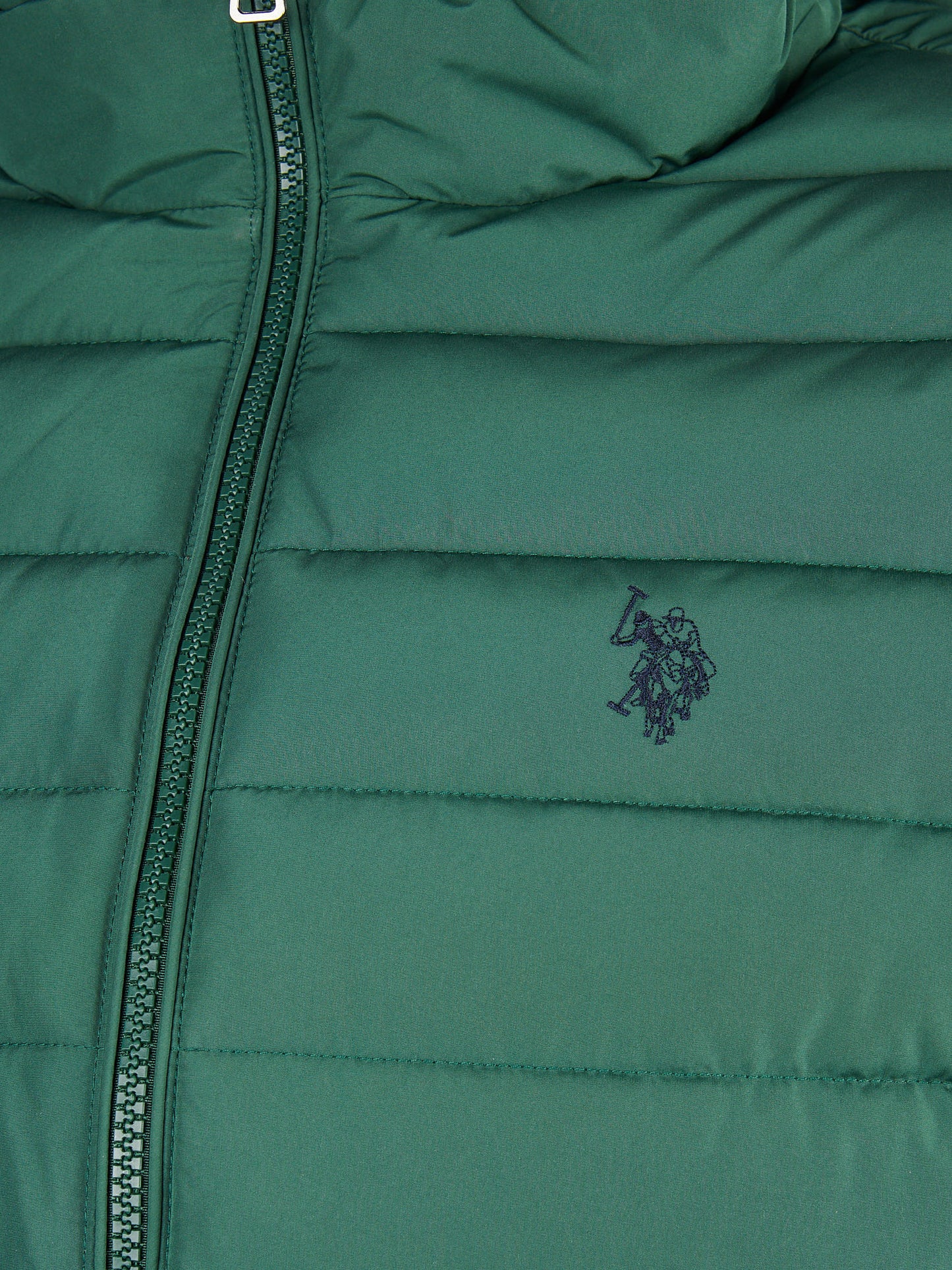 Mens Lightweight Quilt Hooded Puffer in Pineneedle