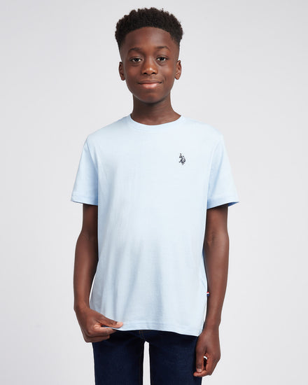 Boys Double Horsemen T- Shirt in Chambray Blue