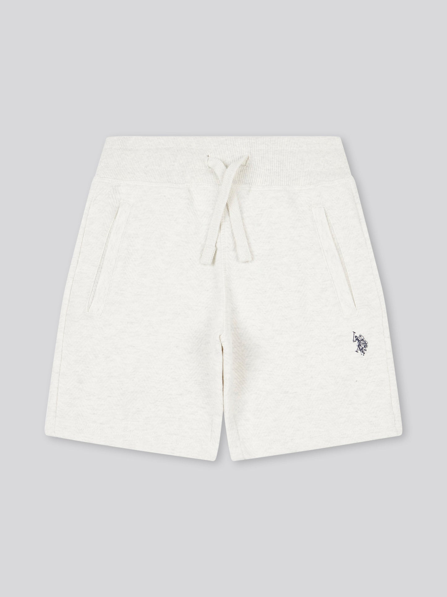 Chłopcy podwójnie jeźdźcy Herringbone Sweat w jasnoszarym margle