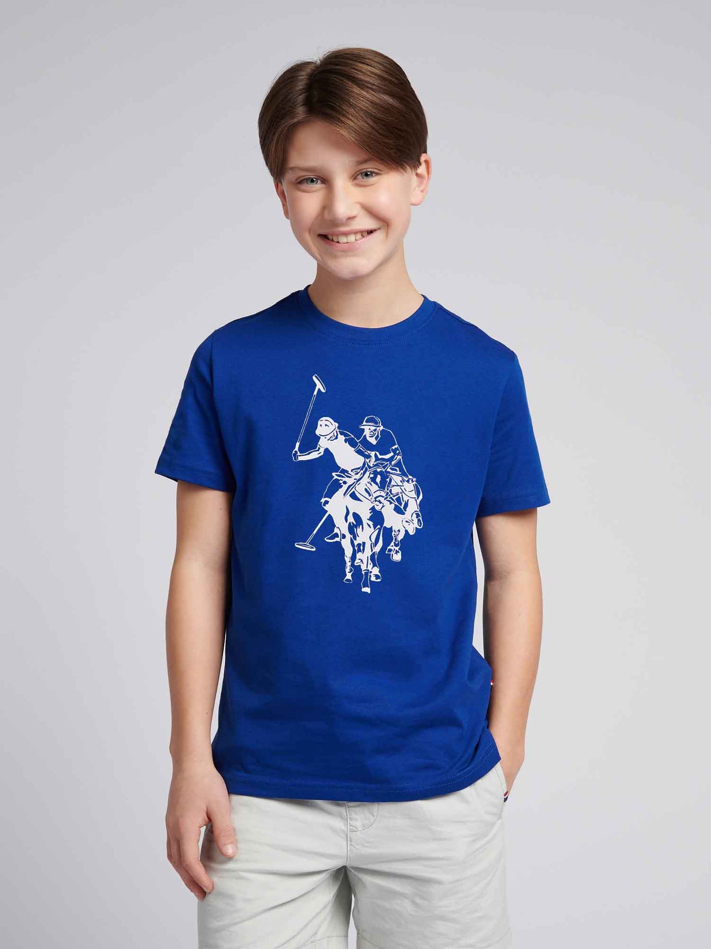 Chłopcy podwójne jeźdźcy graficzne T-shirt w Sodalite
